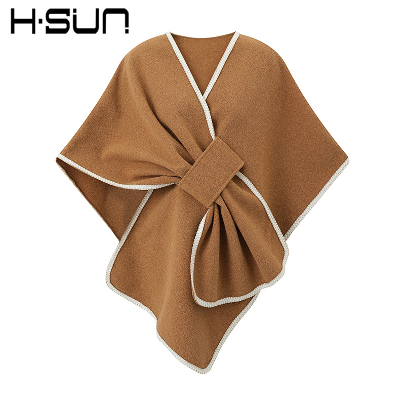 Street New Women's Knit Cardigan Cape Poncho Cheongsam Mid-Length
