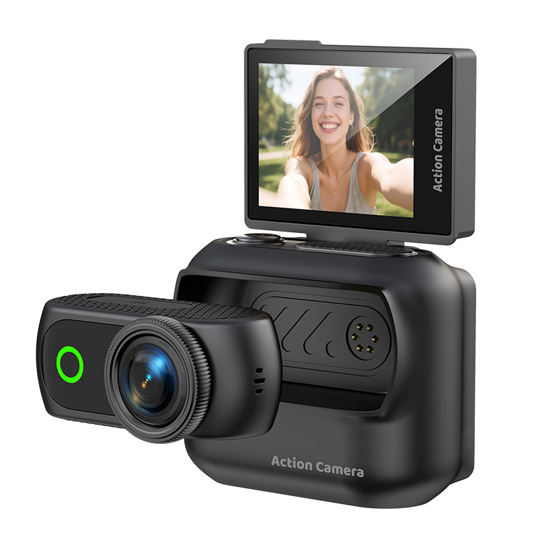 Mini Thumb Camera WiFi Flip Screen Outdoor Sports Camera Magnetic Back Clip First-person View Vlog Shooting