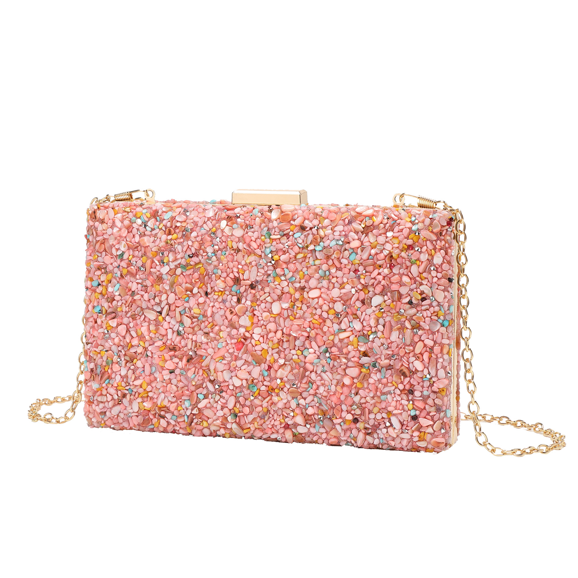 2023 new evening bag hand-held single shoulder crossbody crystal women's lock chain exclusive supply