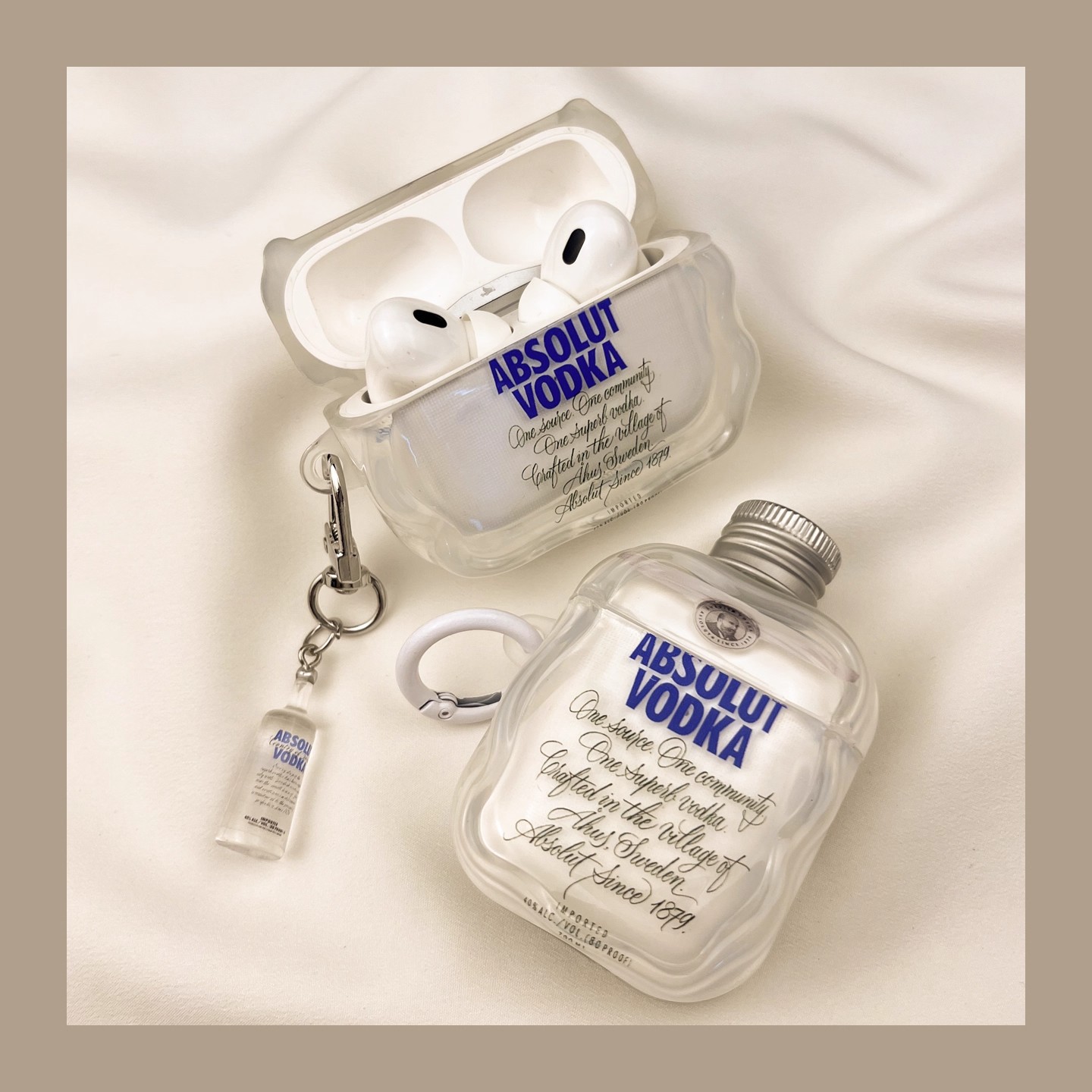 Vodka bottle AirPods 4th generation wireless Bluetooth earphone case, compatible with Apple AirPods 2/3/Pro protective case