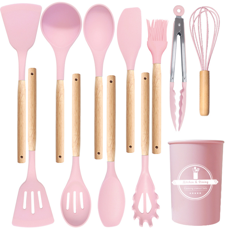 Silicone Spatula and Soup Spoon 12-Piece Set Non-Stick Silicone Spatula Food Grade Silicone Kitchenware Set