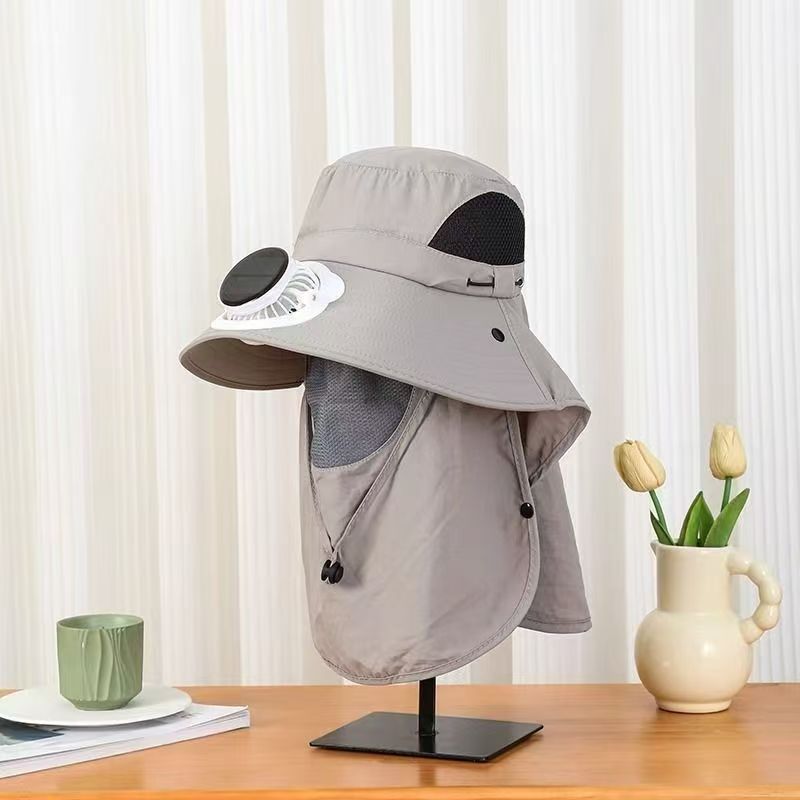 New Sun Hat for Men and Women, Summer UV Protection, Neck Protection, Solar Fan Hat, Outdoor Hiking Fisherman Hat