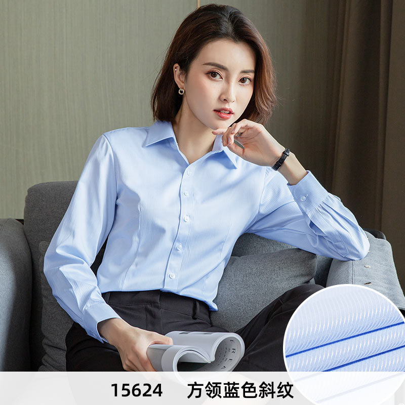 S 建议78-88斤 · 【长袖】方领蓝色斜纹