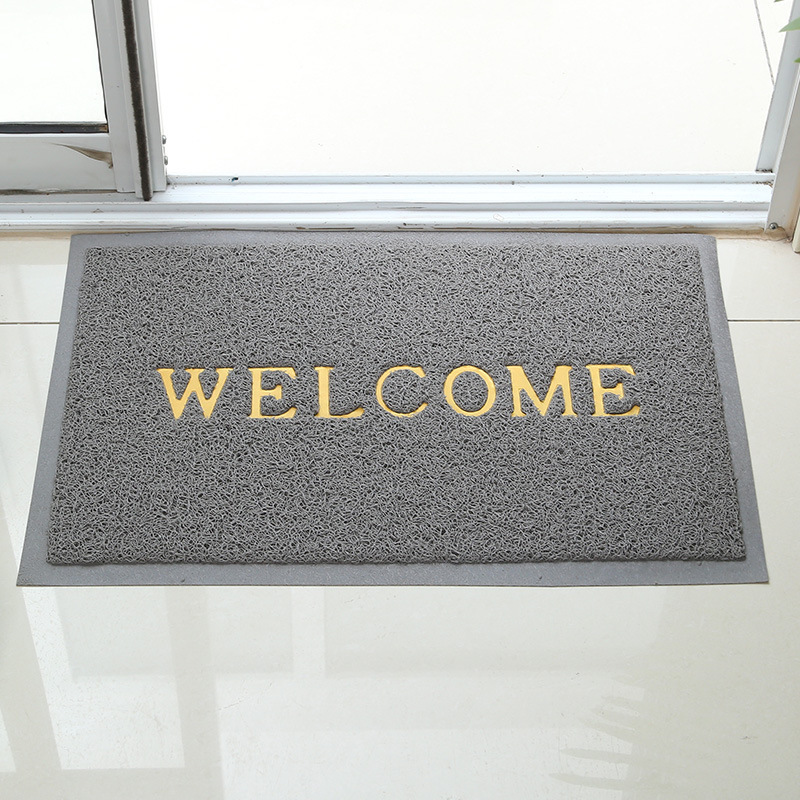 Silk coil floor mat printed English welcome entrance mat door mat