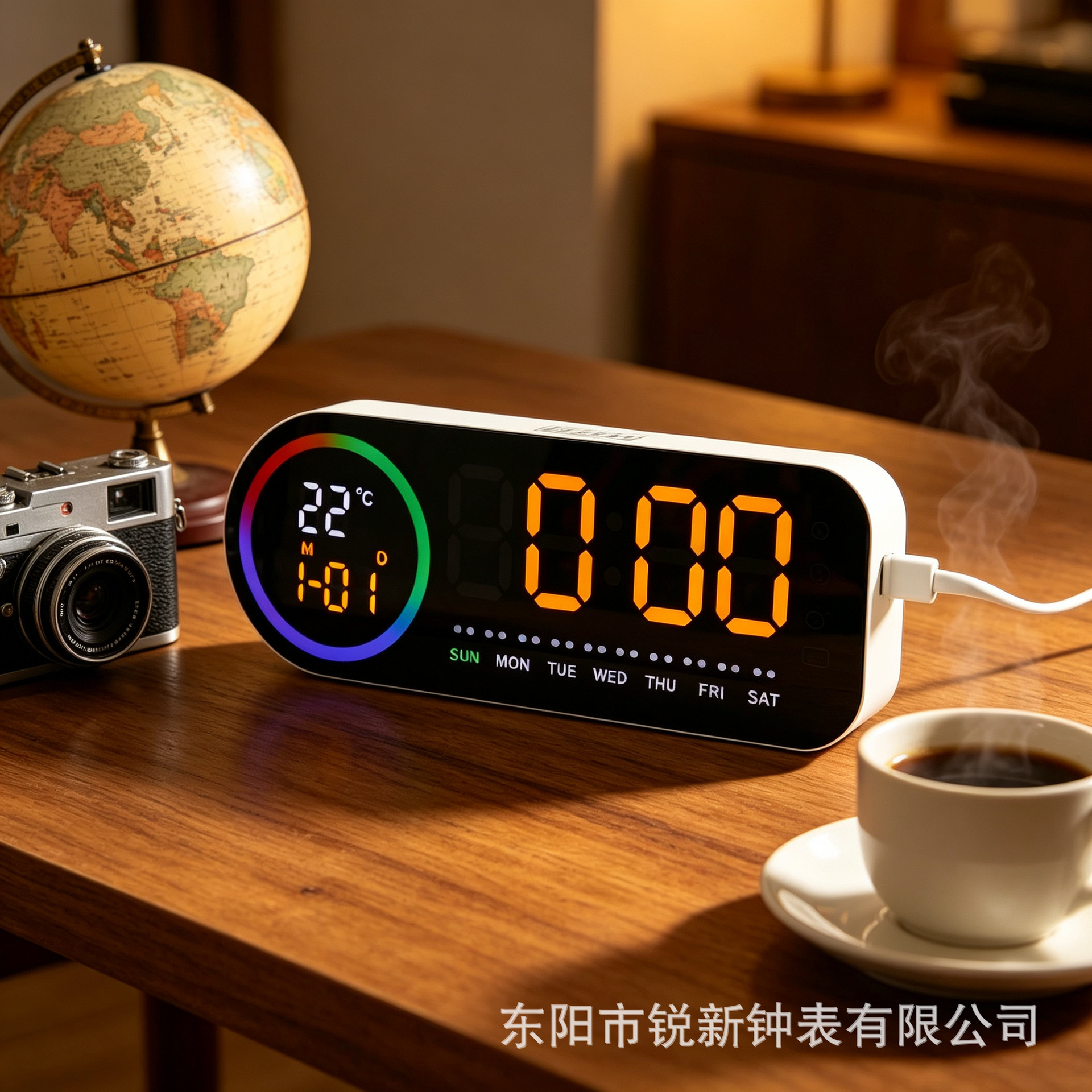 LED digital alarm clock rechargeable luminous desktop ornament smart electronic clock