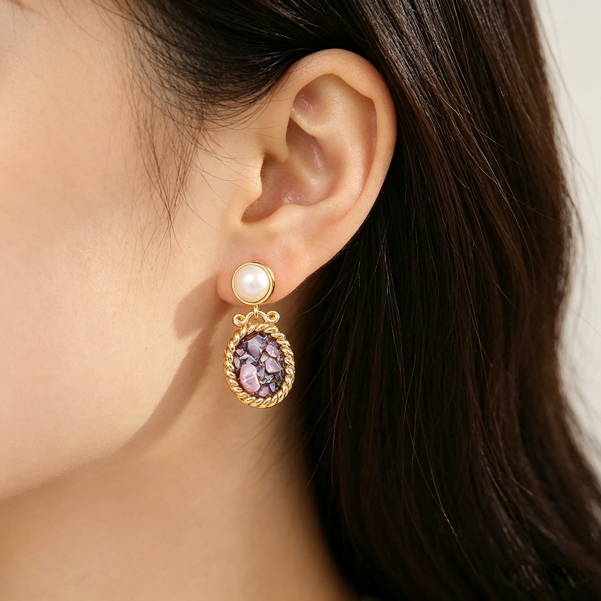 Pearl Earrings Women Commute Rhinestone Earrings Feel Earrings