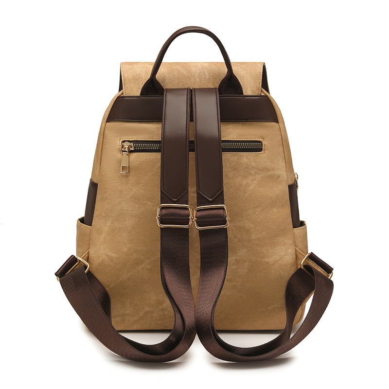 Double-shoulder bag 2026 new women's backpack soft leather large capacity travel casual bag