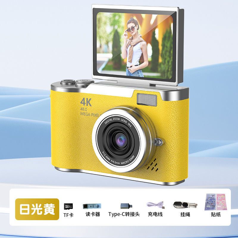 4K Digital Camera High Pixel HD Selfie Uploadable to Phone Student Travel Photography CCD