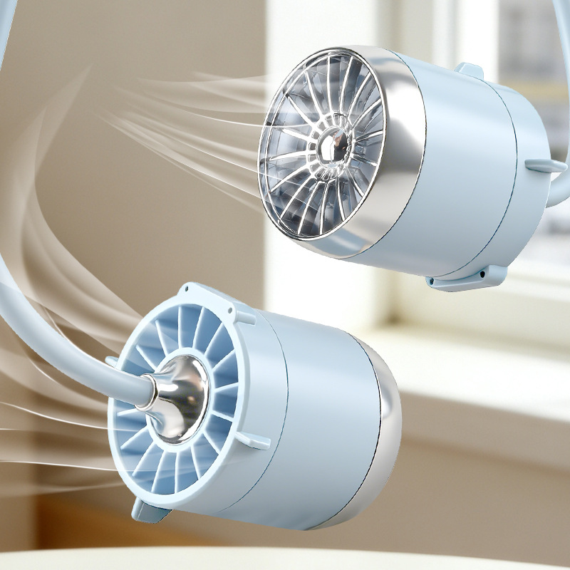 26 New Neck Fan 100 Speed Levels Stepless Speed Control USB Charging Outdoor Portable Lazy Fan
