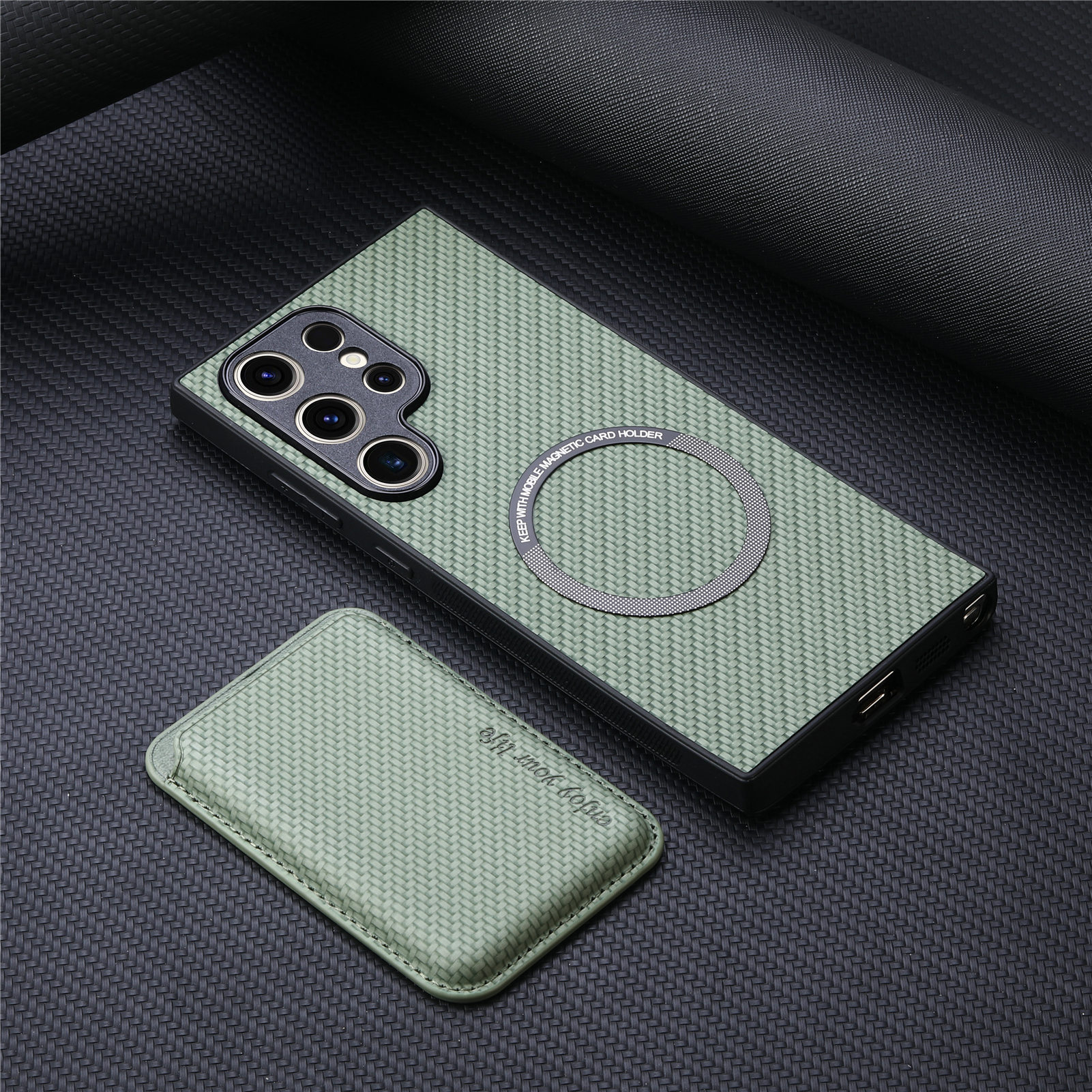 For Samsung phone case S26 Ultra protective case S25 Fe magnetic Magsafe two-in-one card case leather case