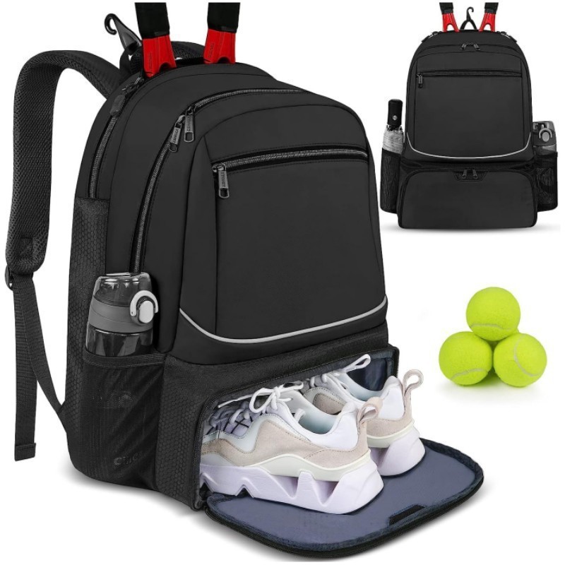 Waterproof Outdoor Sports Tennis Racket Bag Large Capacity Multifunctional Backpack Independent Shoe Compartment Badminton Bag