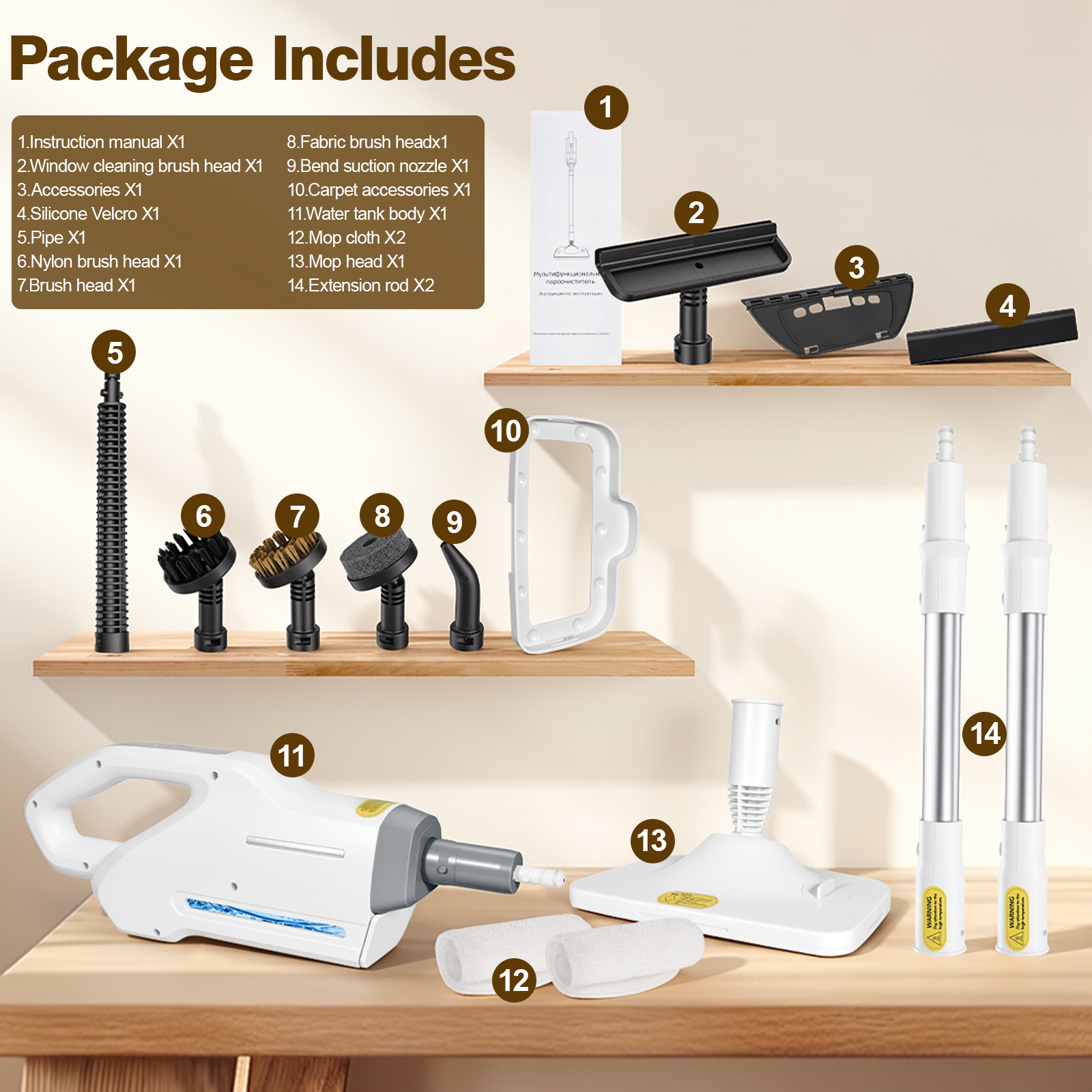 Amazon Steam Mop Handheld Floor Mop Multifunctional High-Temperature Steam Cleaning Machine