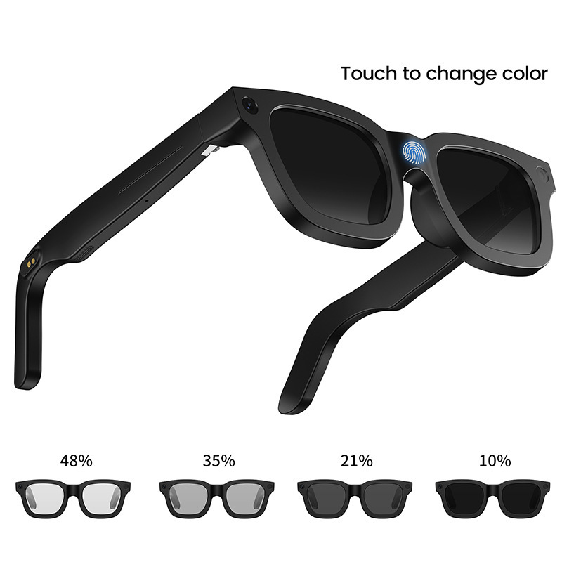 2025 New AI Smart Glasses Electrochromic with Camera 800W HD Photo Video Recording Bluetooth Glasses