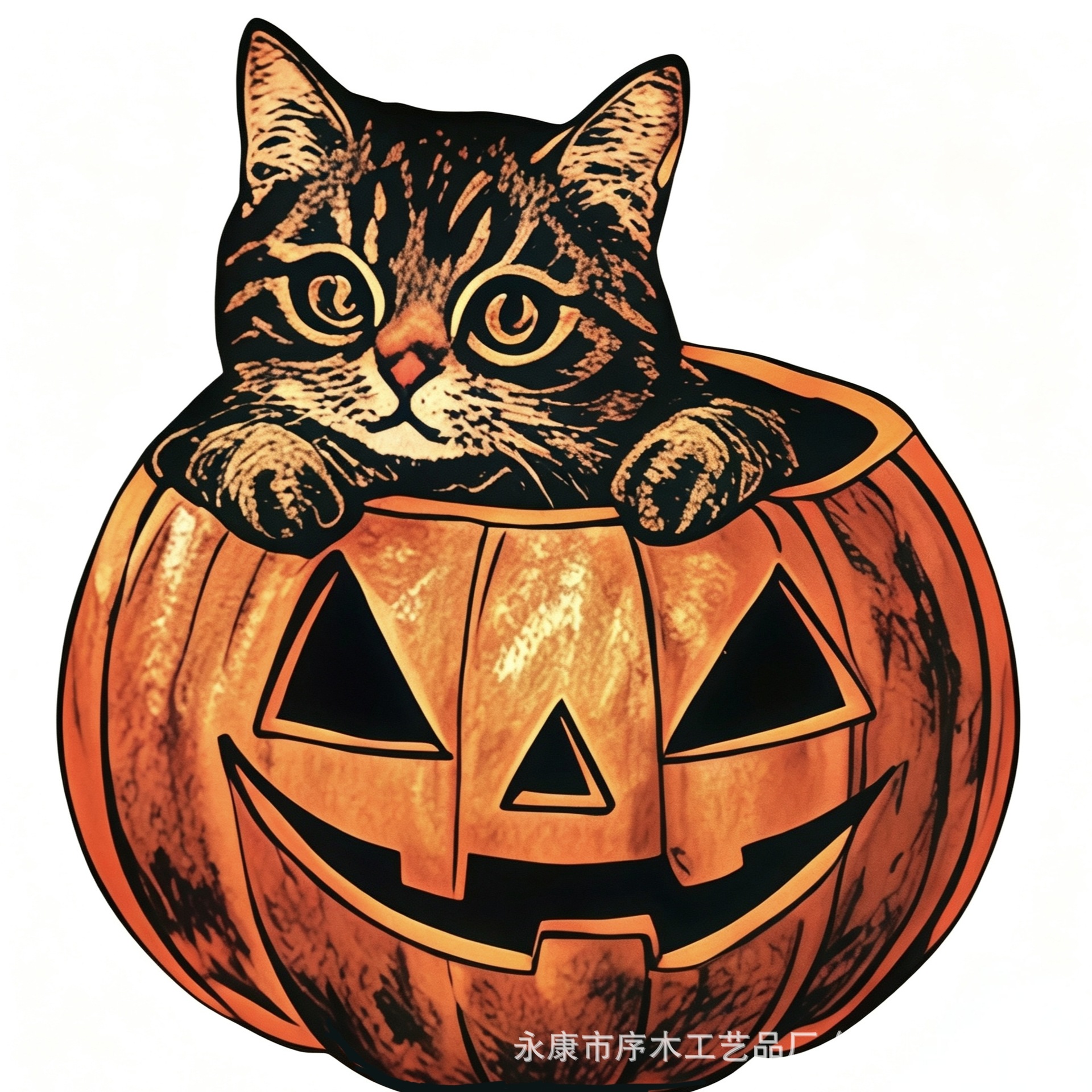 12*14*1.6cm(两面都有图案） · 万圣节木质摆件两层07