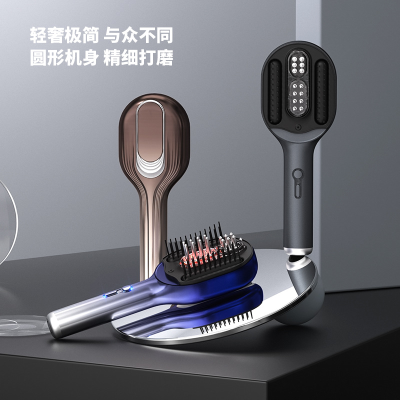 Electric Massage Comb Instrument Head Applicator EMS Vibration Red Light Hair Scalp Conduction Liquid Essential Oil Microcurrent Comb