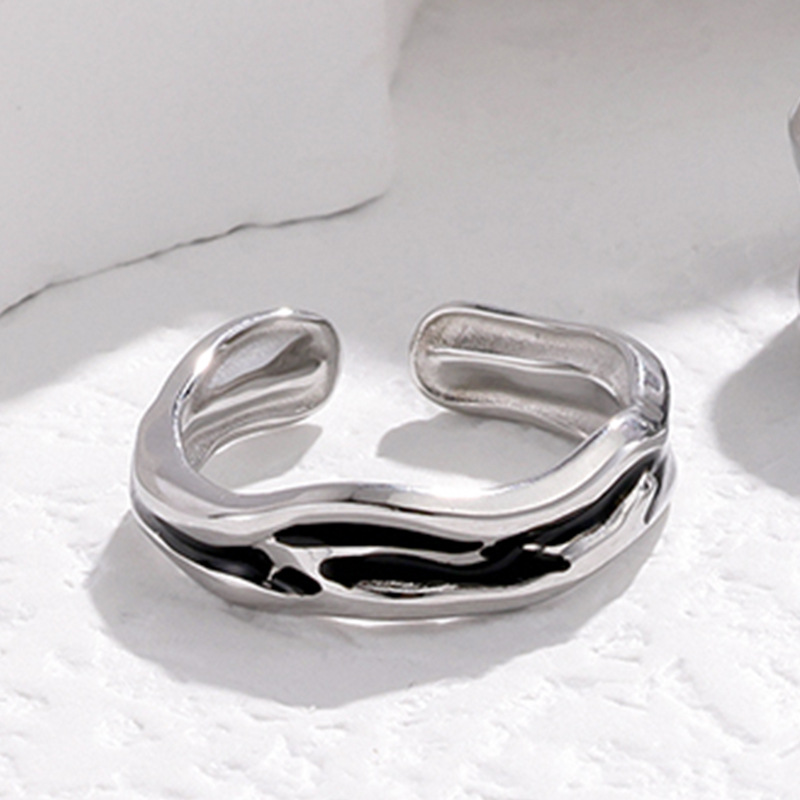 Stainless steel couple ring drip oil titanium steel open couple ring ring accessories