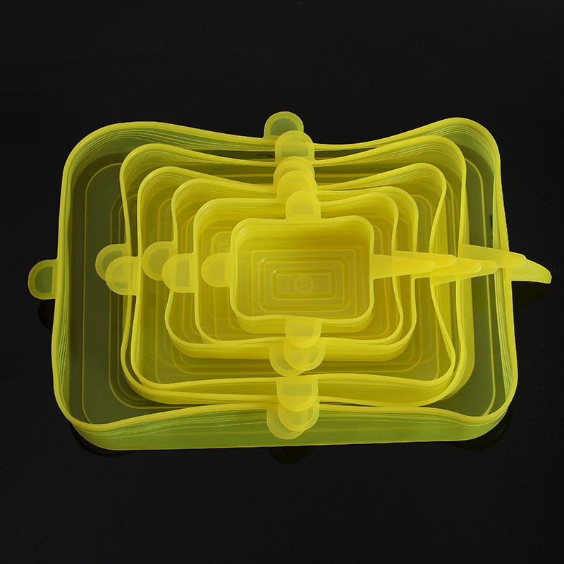 US/EU Standard Silicone 6-Piece Freshness Cover Stretch Bowl Cover Refrigerator Microwave Plastic Wrap Leak-Proof Sealing