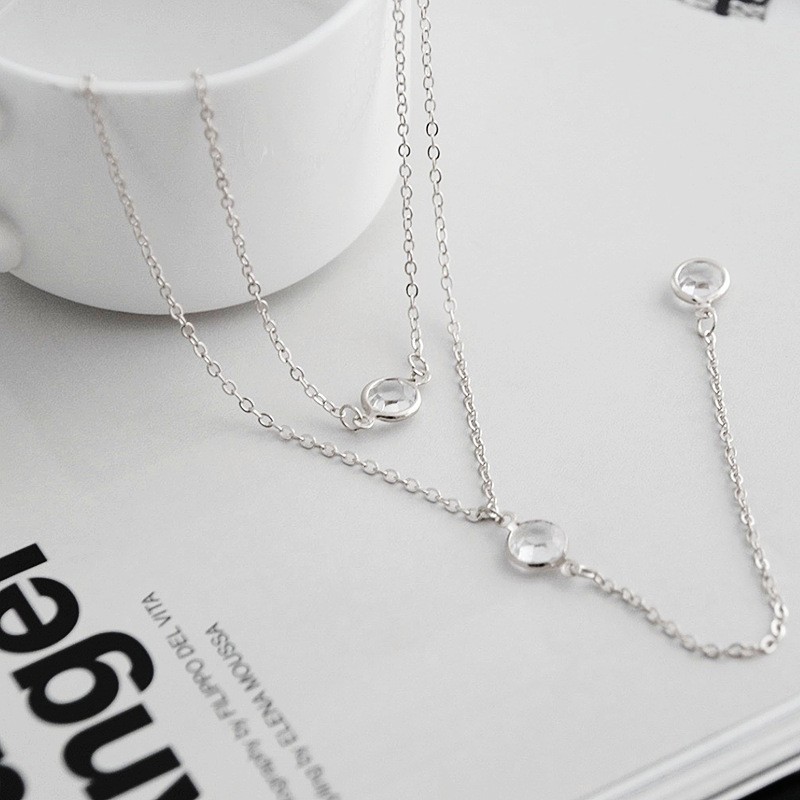 Simple Geometric Tassel Bead Collar Multi-Layer Long Necklace