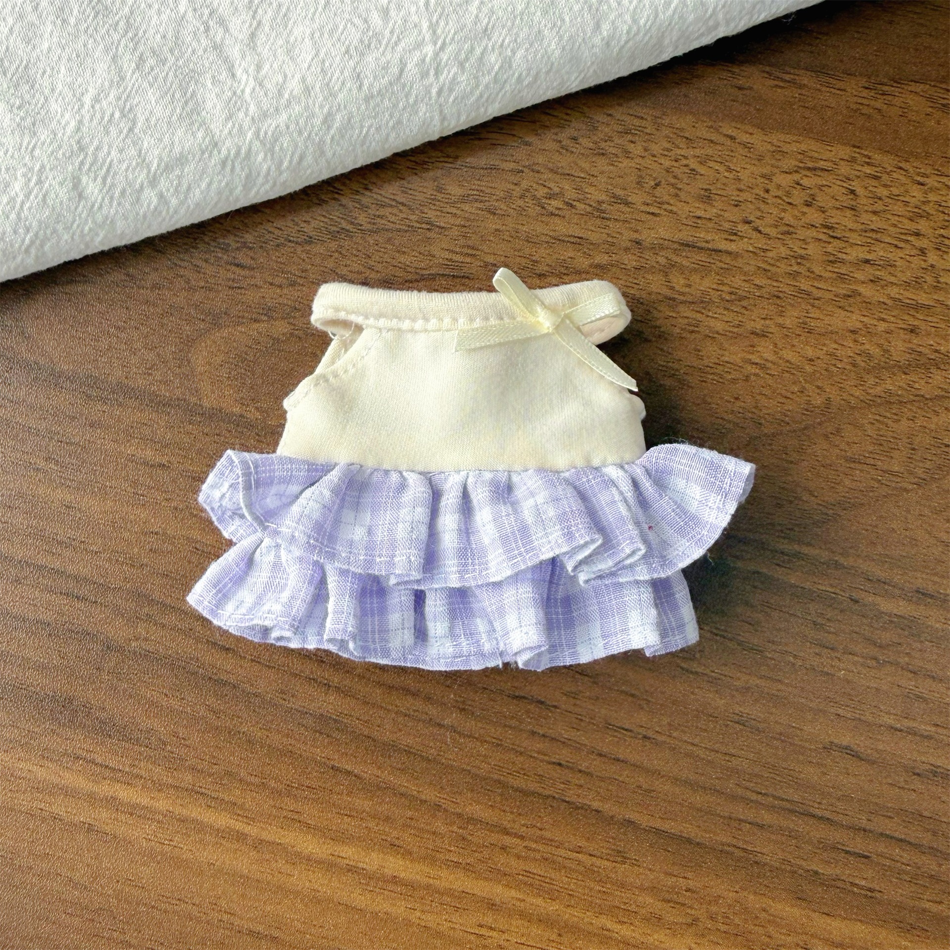 New long-legged kitty spring and summer bubble dress 10cm cotton doll plush doll clothes mini clothes