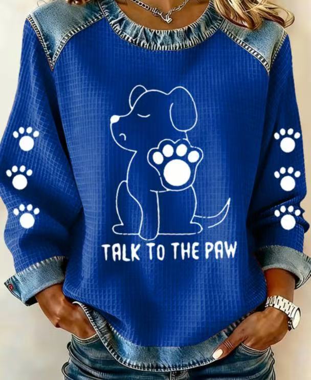 2025 Autumn Winter Women's New Animal Lion Tiger Print Women's Round Neck Sweatshirt