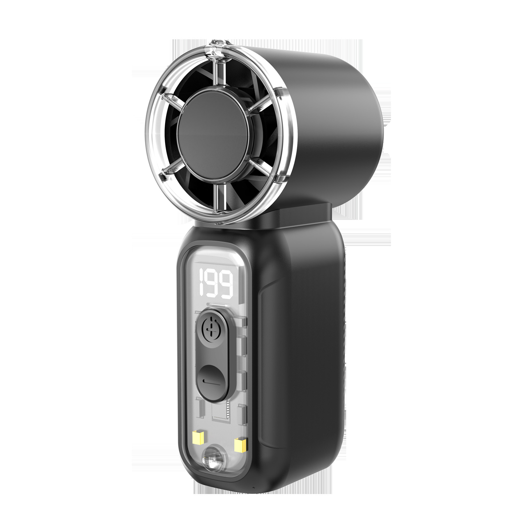 DF97 Mini Handheld Fan with LED Display Turbo Strong Wind USB Pocket Fan