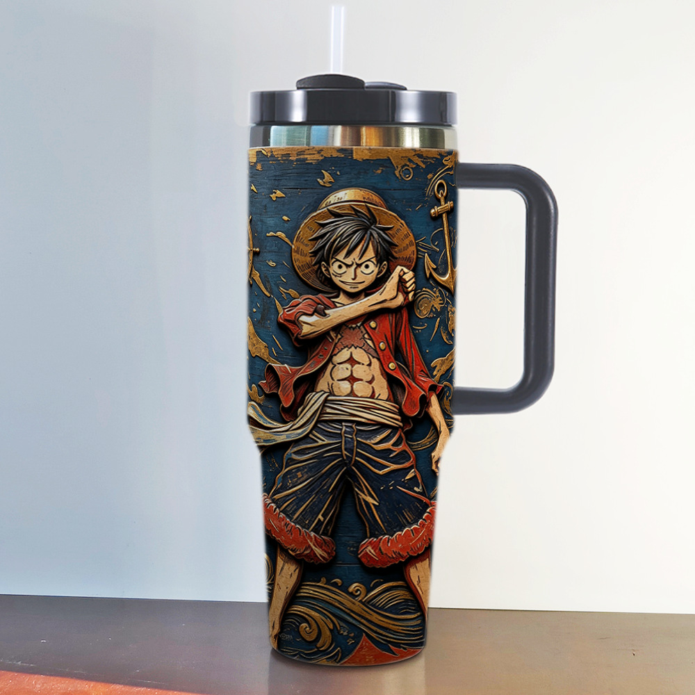 40oz stanley ice霸 cup ONEPIECE Luffy embossed printed One Piece car cup