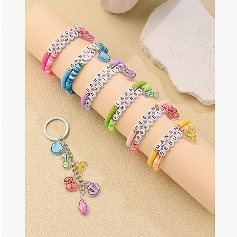 Concert Fan Peripheral Inspiration Friendship Polymer Clay Bracelet Shell Infinite Key Guardian Shield Keychain Accessory