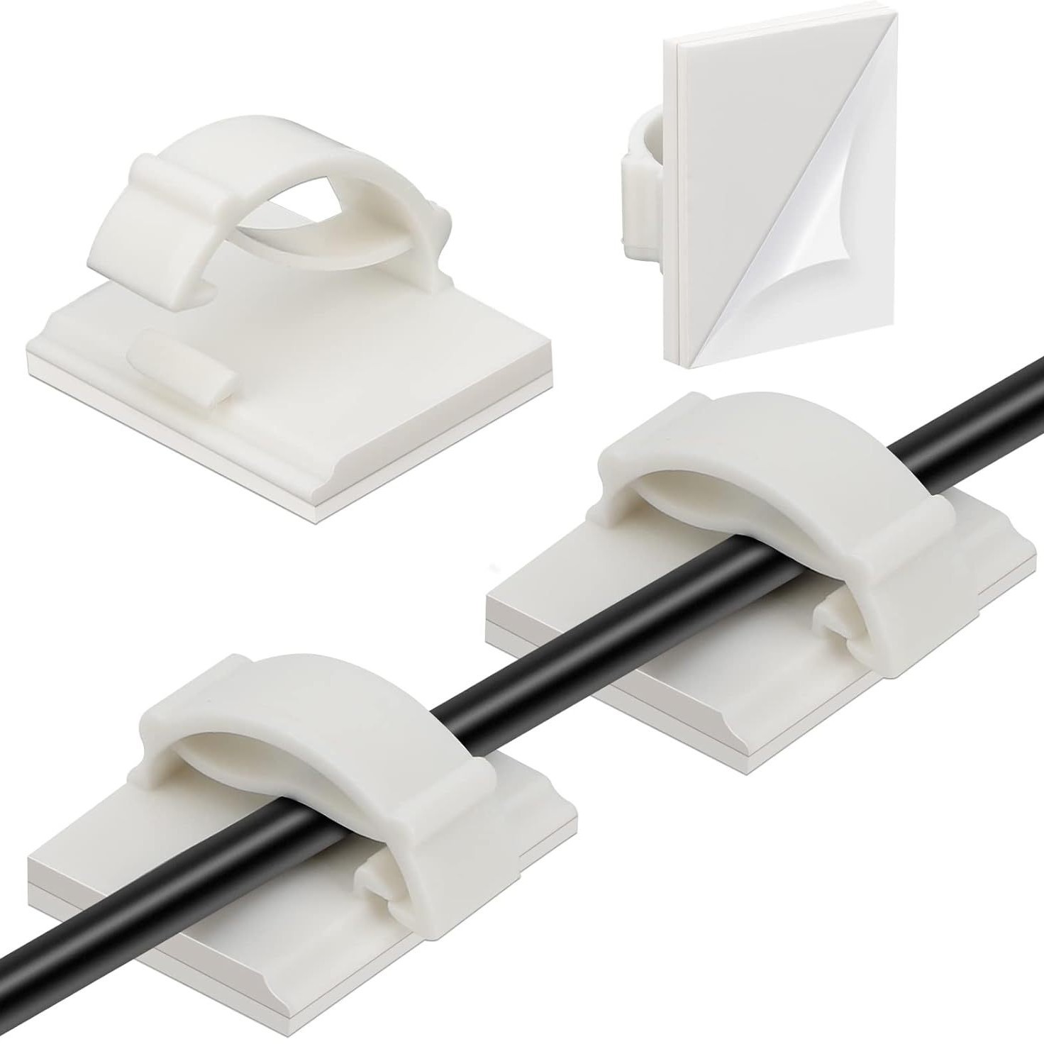 WCC Large and Small Self-Adhesive Press-Type Wire Fixing Seat Plastic Cable Clip Dashcam Wire Fixing