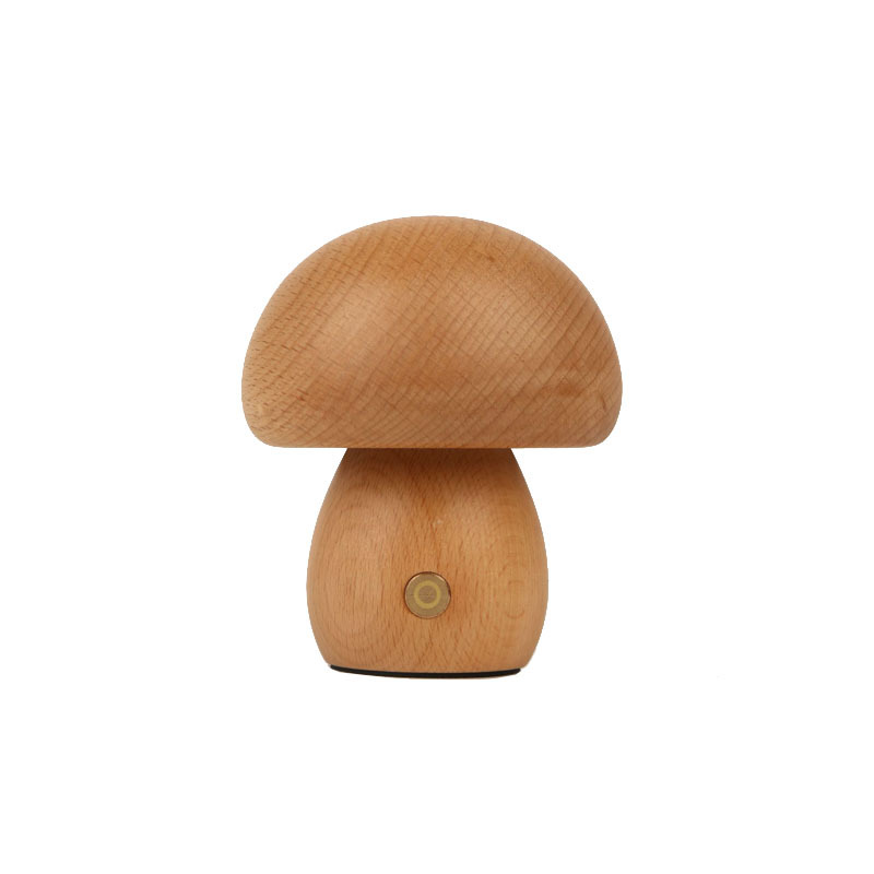 Mushroom night light touch bedside night light LED decorative atmosphere stick desktop home solid wood atmosphere lamp