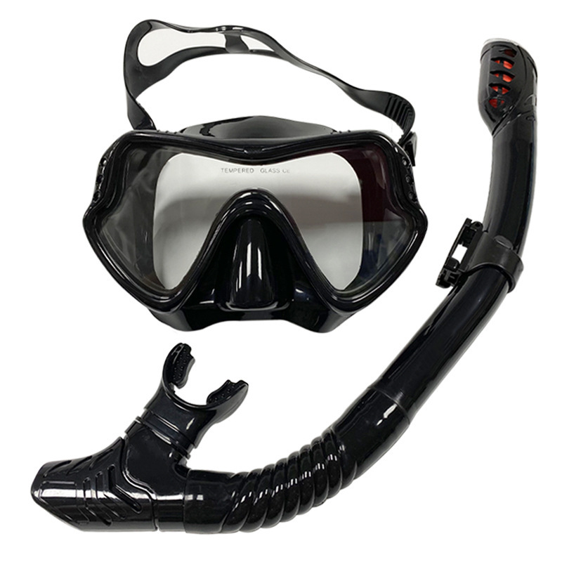 JUNHAIINS new diving mask snorkel set for men and women adult large frame silicone mask diving swim