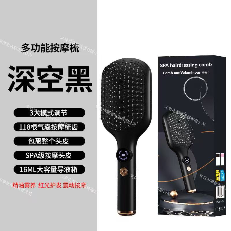 New electric massage comb for home use, scalp liquid guide comb, red light anti-hair loss hair care comb, multifunctional massage comb