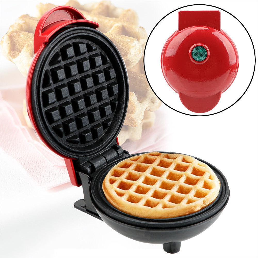 Portable Home Waffle Maker Mini Breakfast Machine Mini Waffle Maker Heart Shape Round Sandwich Breakfast Machine