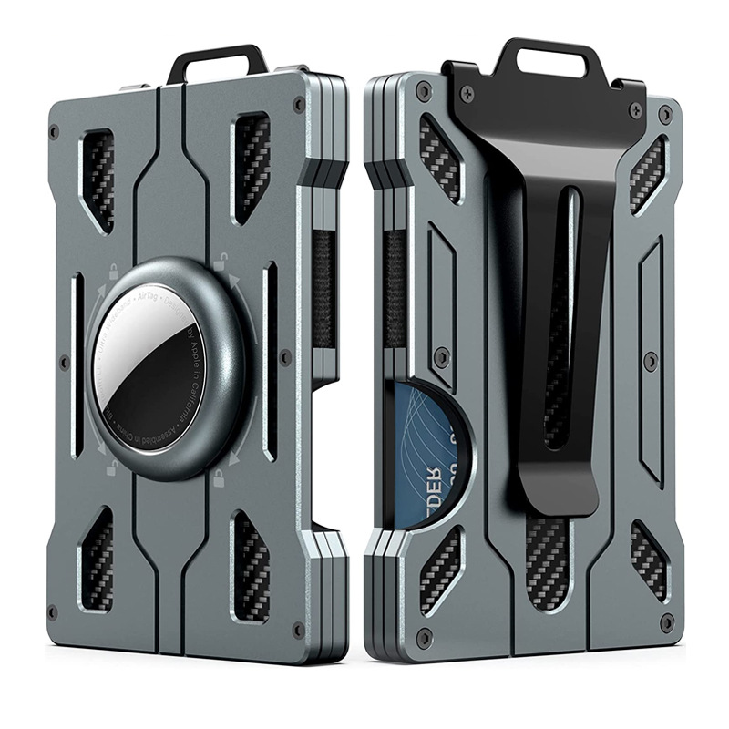 New Aluminum Alloy Card Holder Transparent Badge RFID Metal Wallet Work ID Card Clip Business Card Holder