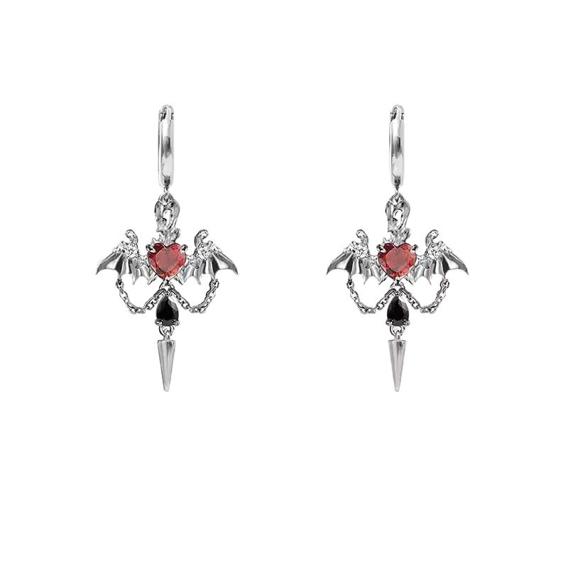 Gothic Demon Wing Pendant Earrings Unisex Ear Cuff Sweet Cool Ear Accessories