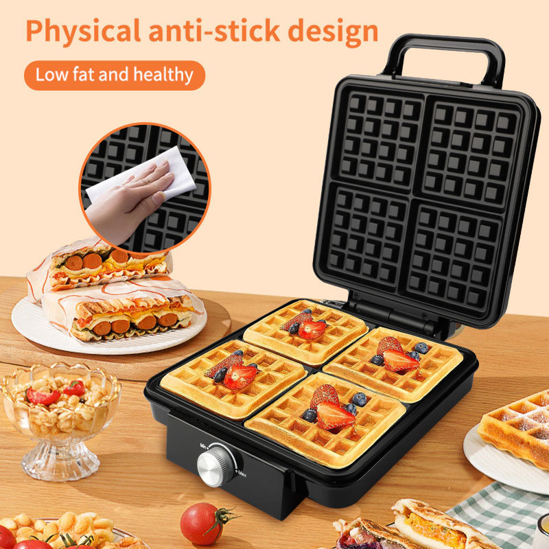 Waffle Maker Household Four-Slice Breakfast Machine Kitchen Appliance Sandwich Maker Electric Baking Pan