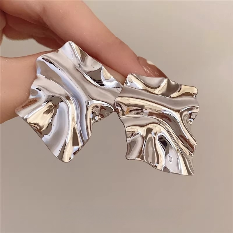 Metal Simple Ear Accessories Geometric Irregular Exaggerated Mirror Earrings