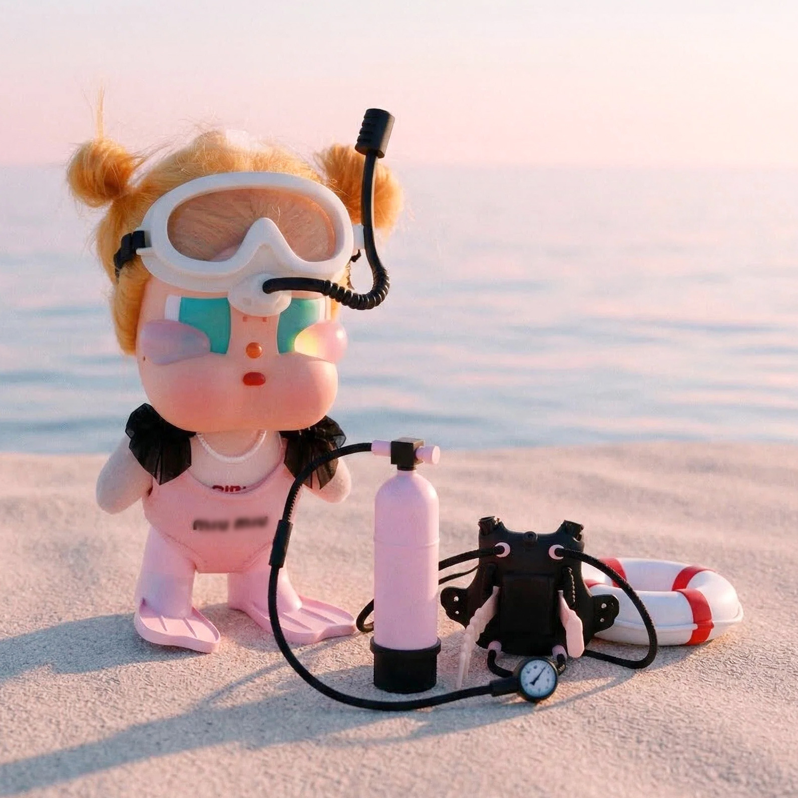 Suitable for Crybaby Vinyl Series Professional Diving Equipment Extreme Sports Scuba Swimming Set