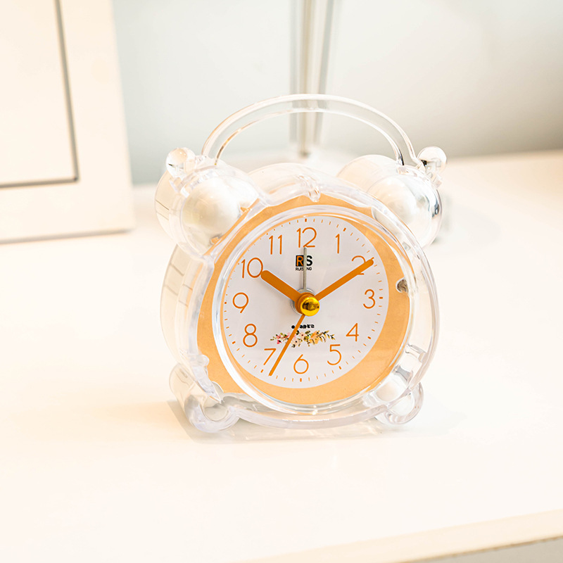 Sales crystal alarm clock silent student DIY simple cartoon children's electronic small alarm clock