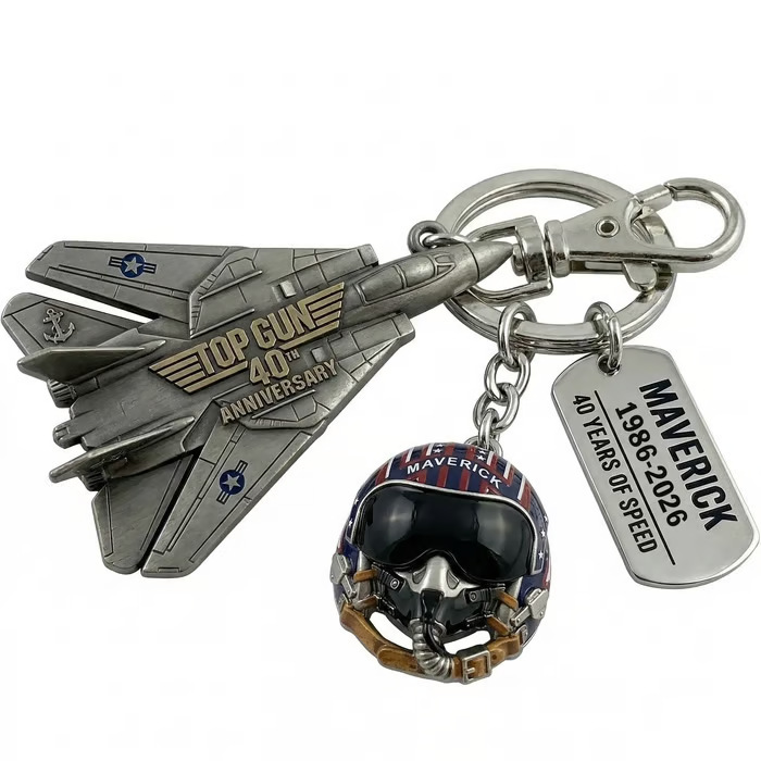 Top Gun 40th Anniversary Keychain Top Gun 40 Years Maverick Helmet Key