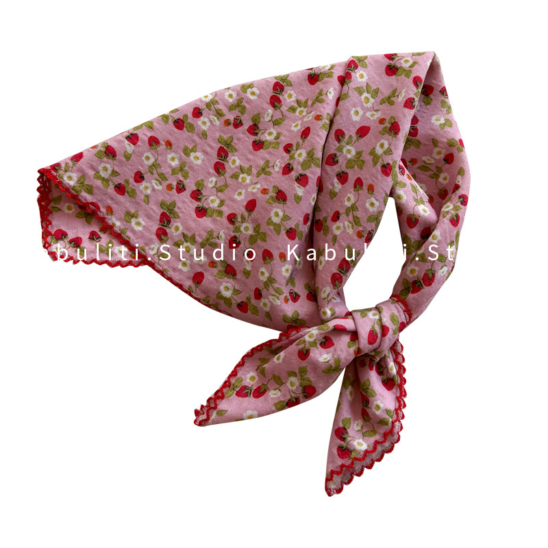 Small square scarf women's triangle headwrap sun protection hair band neck protection shirt neck scarf gauze scarf thin scarf