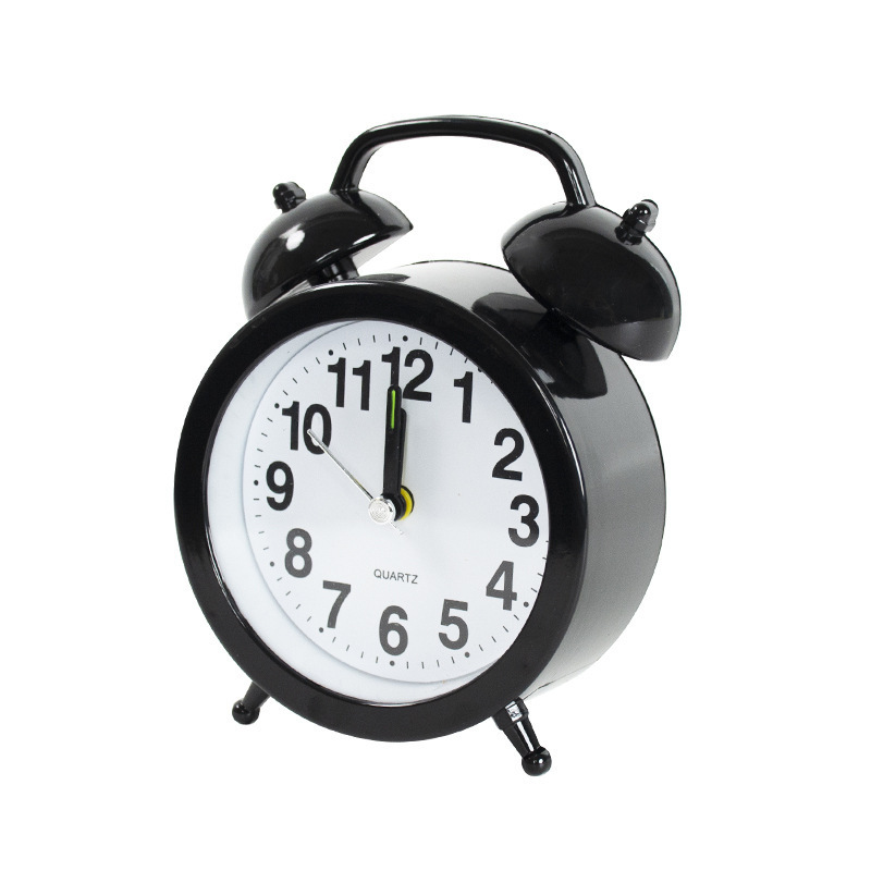 Mini Alarm Clock Student Second-Skip Bedside Clock Desktop Clock Lazy Simple Clock Children Cartoon Small Bell