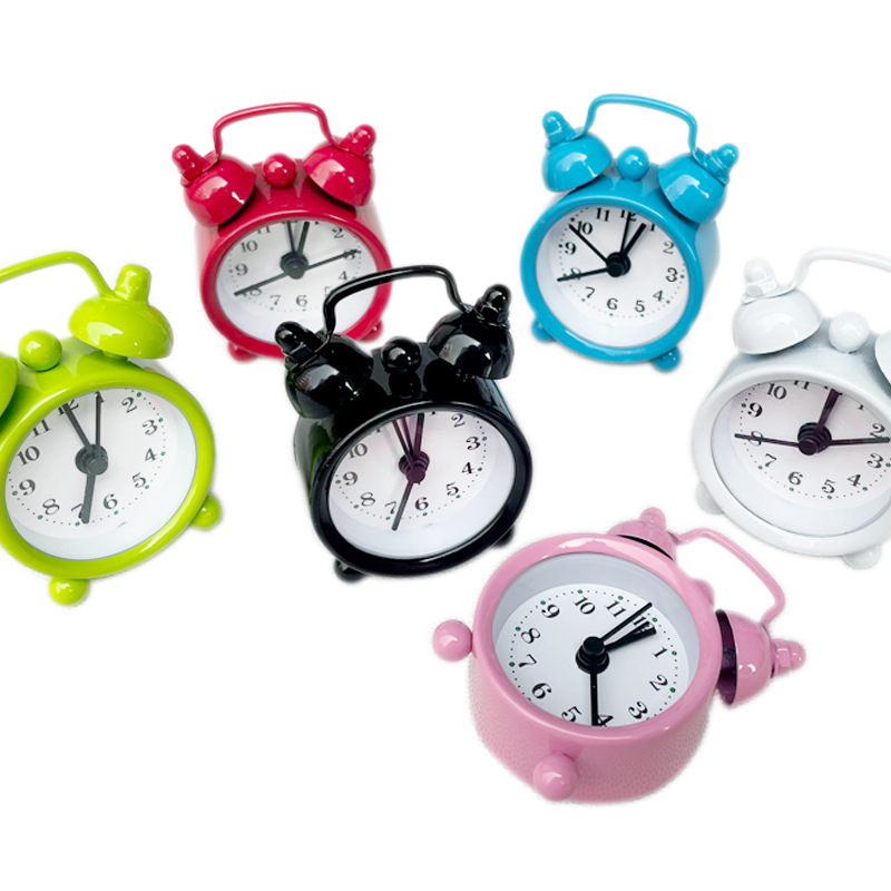 4cm Mini Metal Alarm Clock Student Children Gift Alarm Clock Electronic Clock Can Add Logo