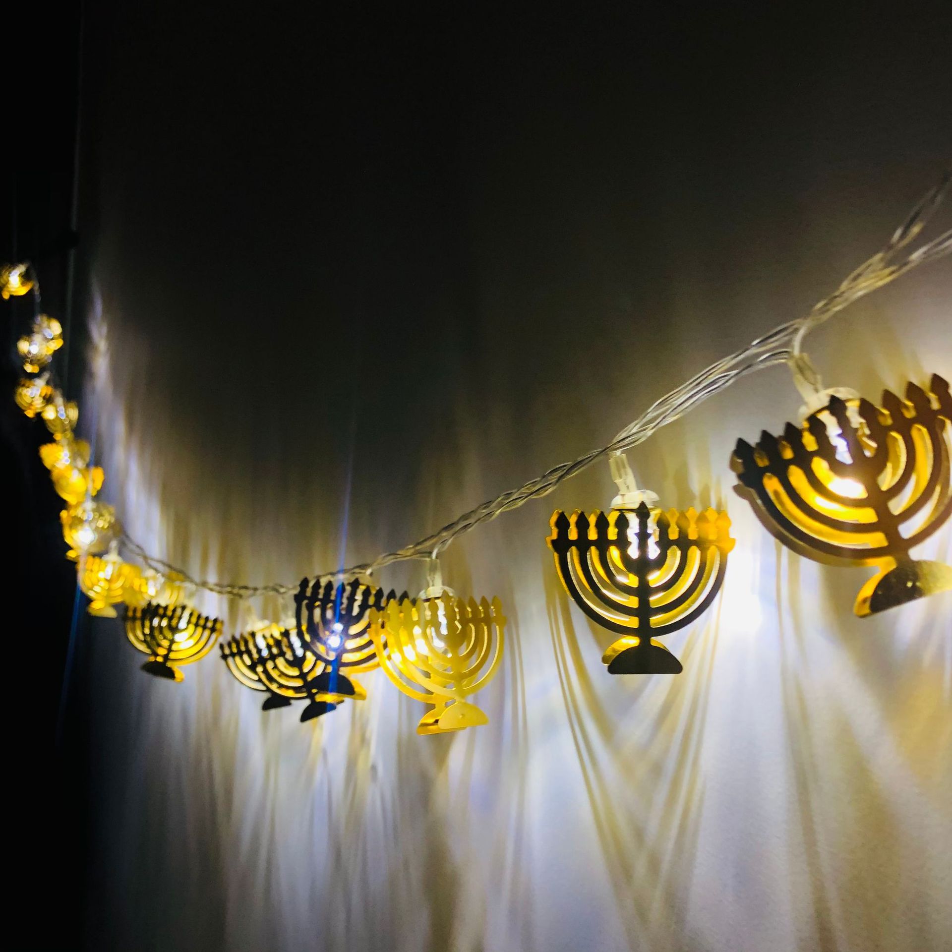 LED Menorah Star of David Light String, Hexagram Star of David Light String, Christmas Hanukkah Decorative Lights