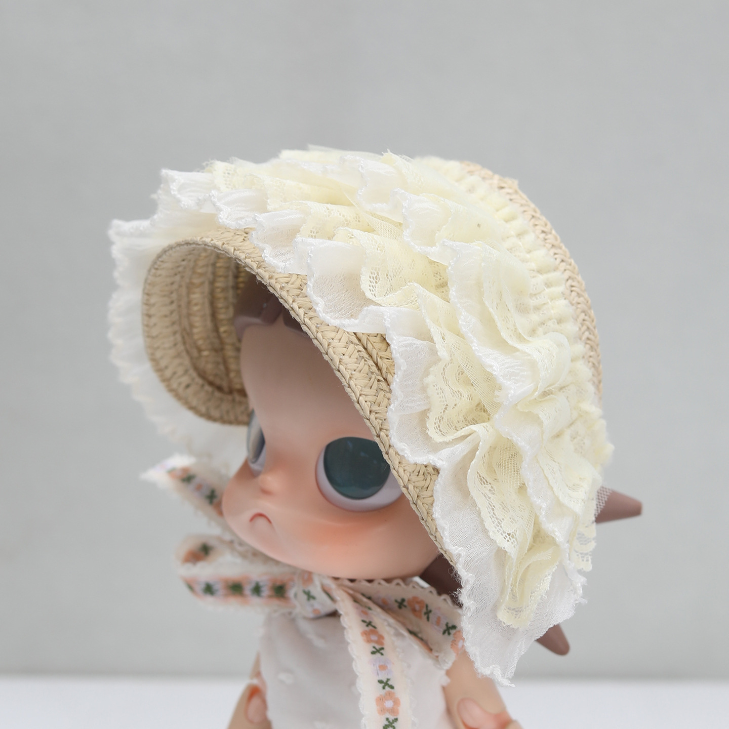 Gazi Sister Straw Hat zsiga BJD 1/8 BJD Bonnet Mini Hat Lolita Lace Headscarf Accessories