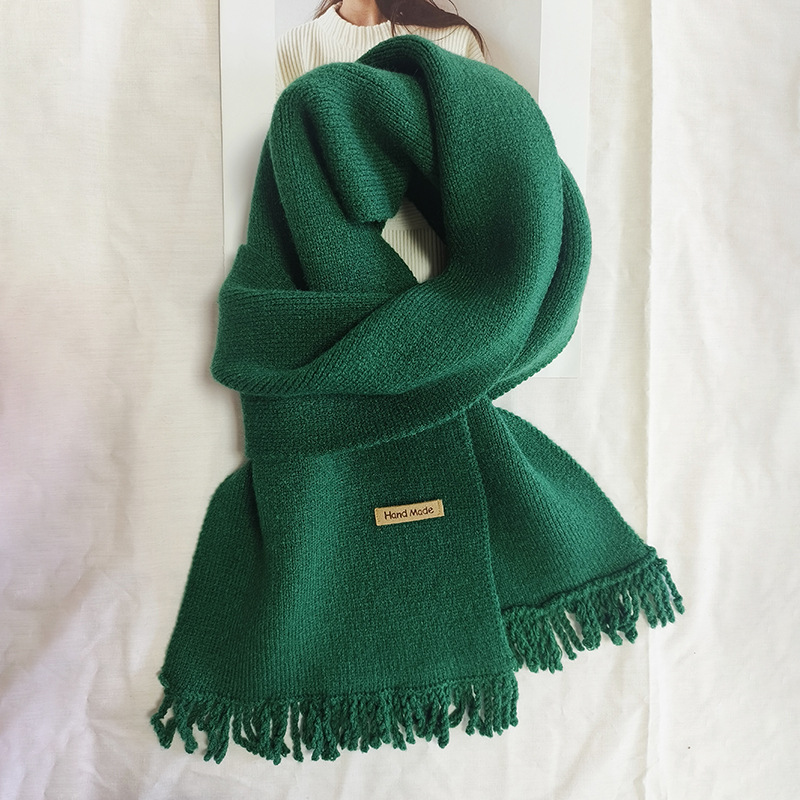 Autumn and winter tassel knitted scarf warm student instant noodle scarf