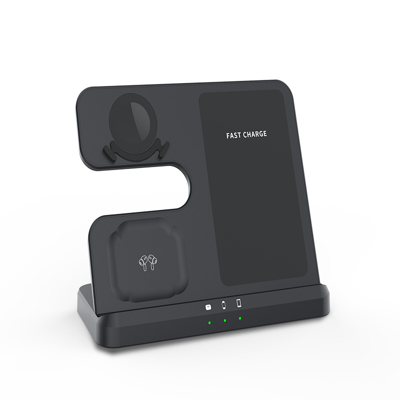 Three-in-one wireless charging stand base for Samsung Apple phone watch earphone wireless charger