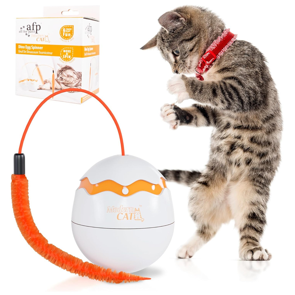 afp Automatic Rotating Cat Teaser Toy Dinosaur Egg Electric Cat Teaser Wand Cat Self-entertainment Relieve Boredom Cat Teaser