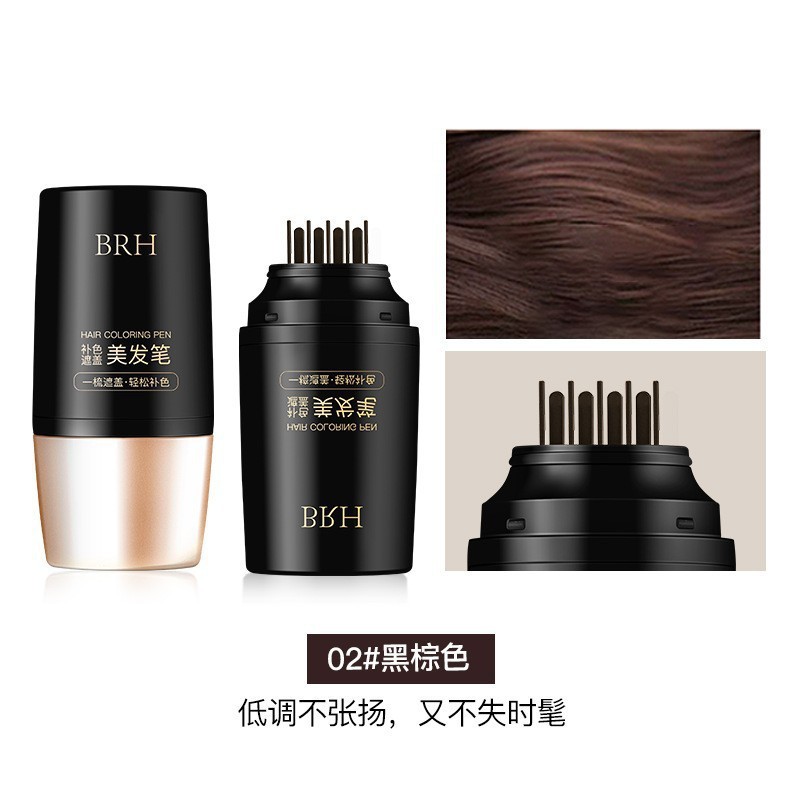 BRH Hair Coloring Pen with Comb, Scalp-Friendly, Covers Gray Hair, Non-Fading, Disposable