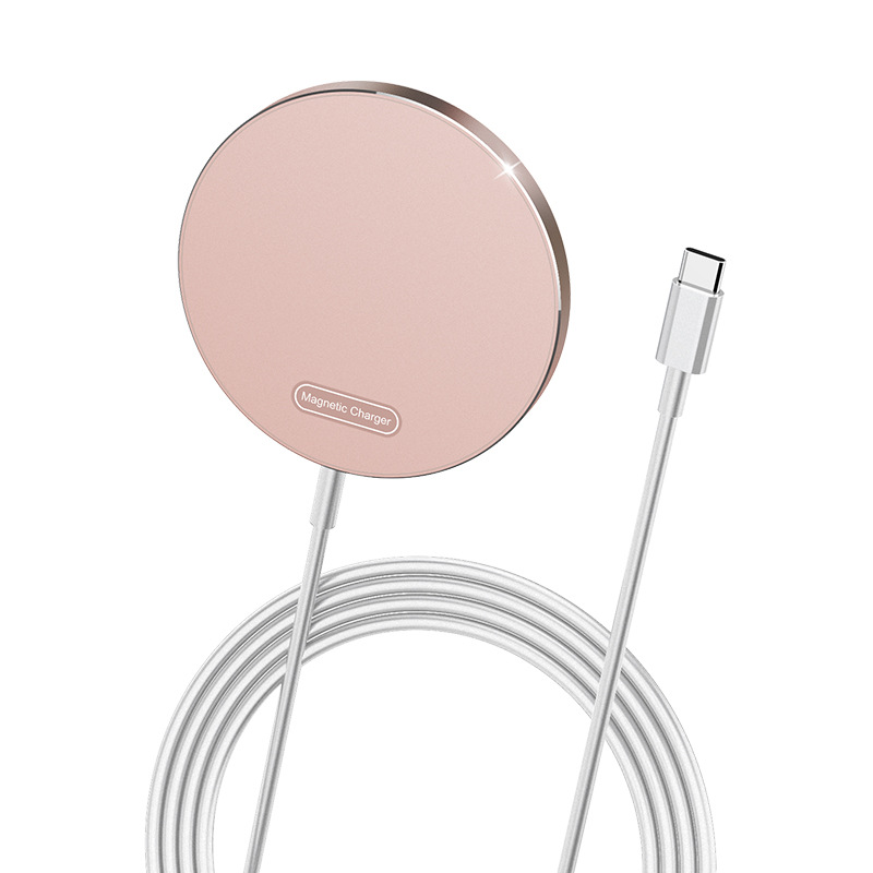 Mini Magnetic Wireless Charger 15W Fast Charging Portable Type-C Universal Desktop Wireless Charger