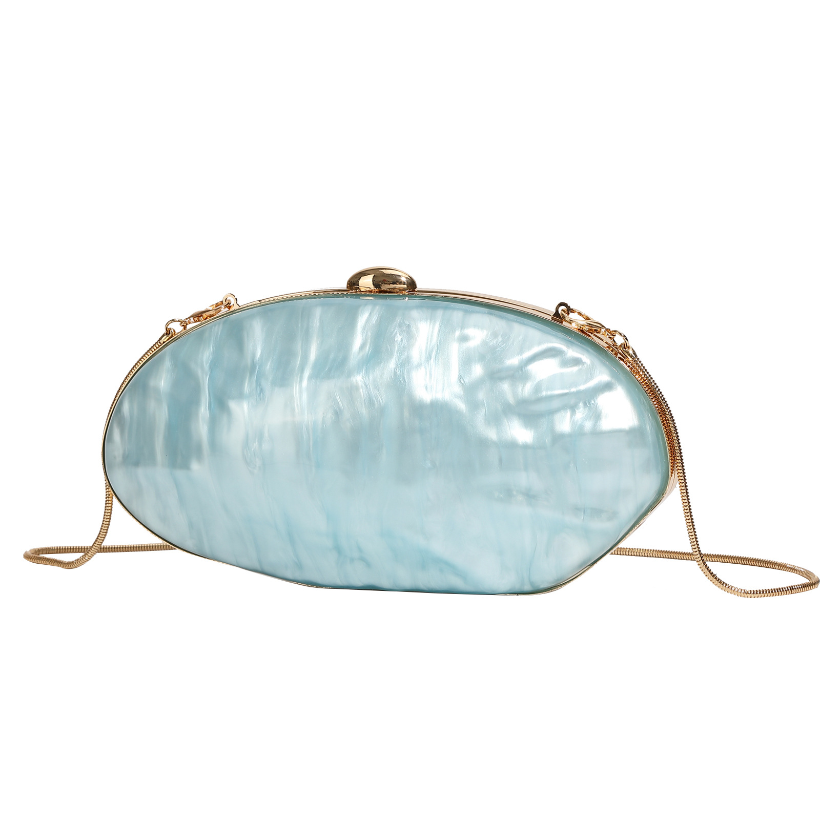 2025 New Shell Egg Acrylic Clutch Bag Evening Bag Banquet Party Evening Dress Bag Chain Women's Bag